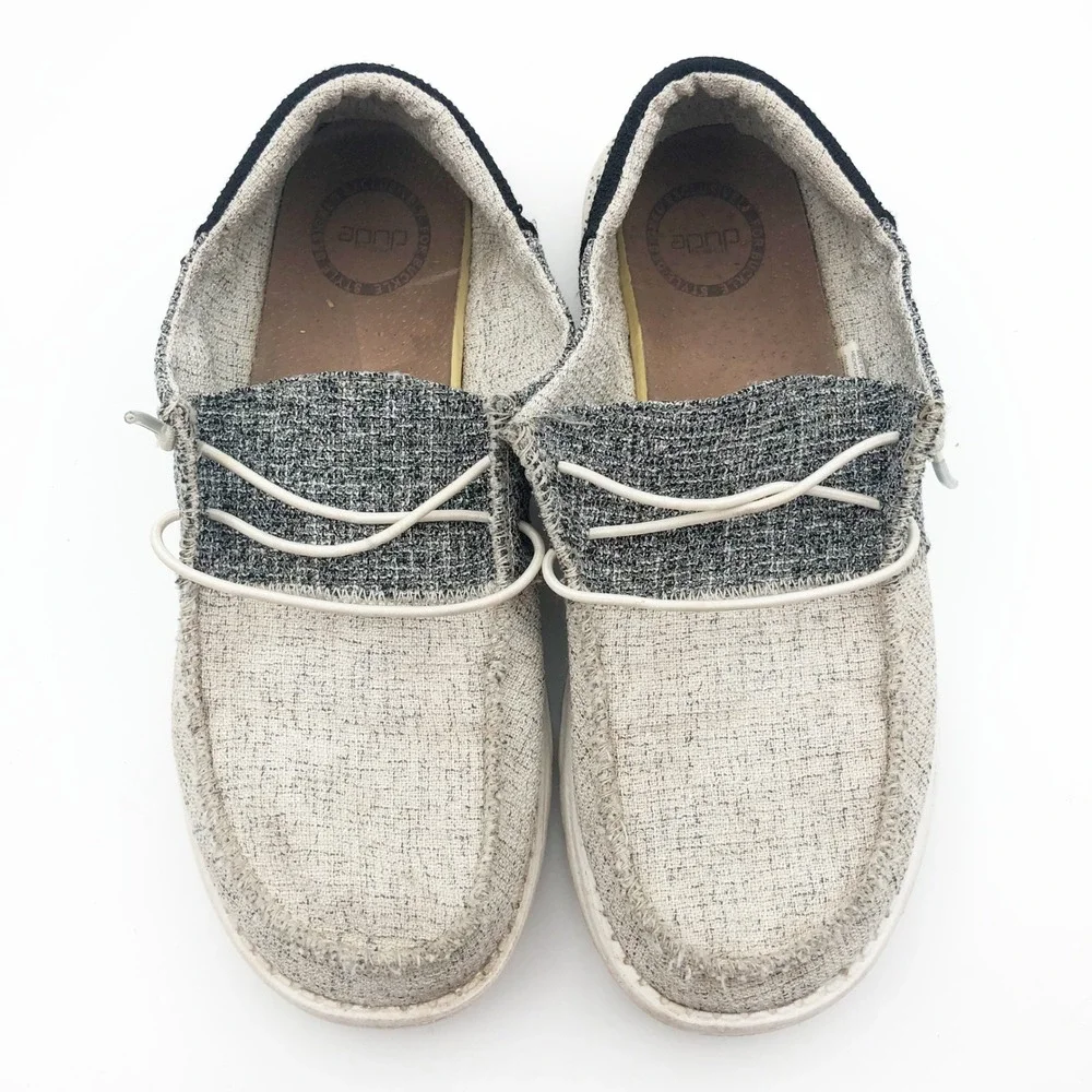 Hey Dude Shoes Womens 9 Wendy Loafers Multi Tri-Color Block Grey Cream Black